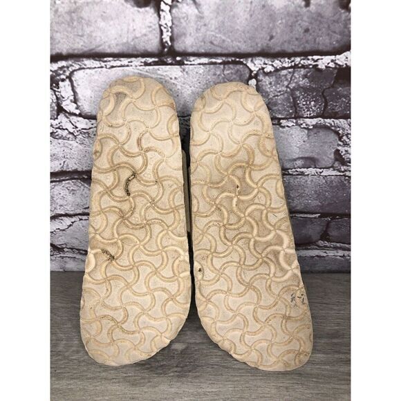 Birkenstock ARIZONA Beige Metallic Leather Strap Slides Sandals Women Sz 38EU/7M - Picture 13 of 16